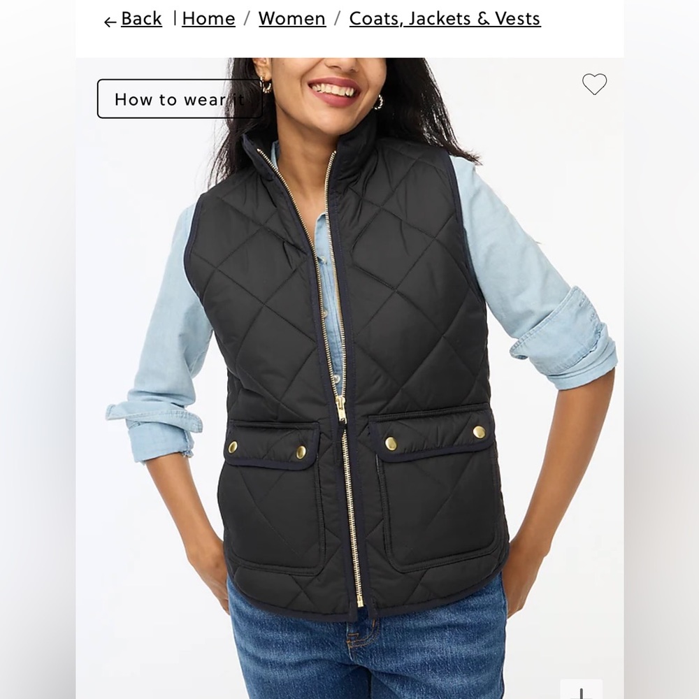 J Crew puffer vest NWT